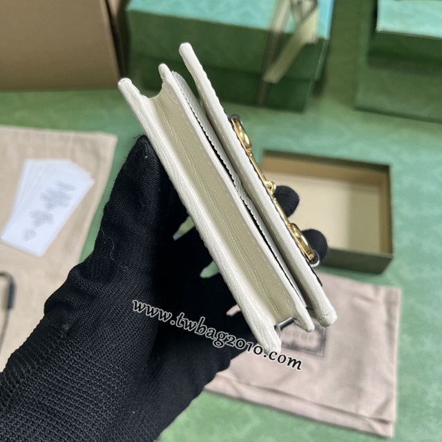 gucci專櫃2024新款原廠皮錢包 古馳Horsebit1955系列卡包 jcp1716